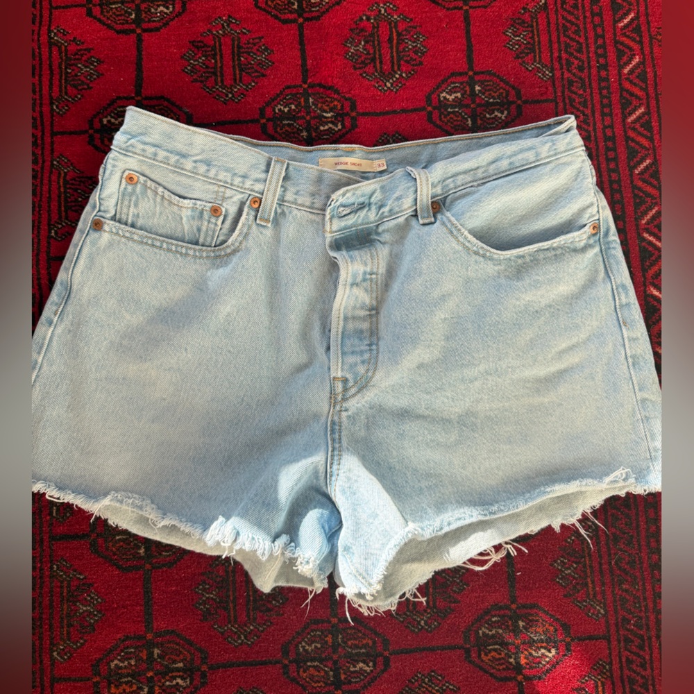 Levi’s wedgie shorts Light Blue Denim Cutoff Shorts